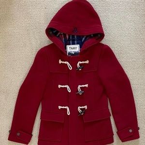 COPY - TNA Aritzia Hooded Wool Coat Red